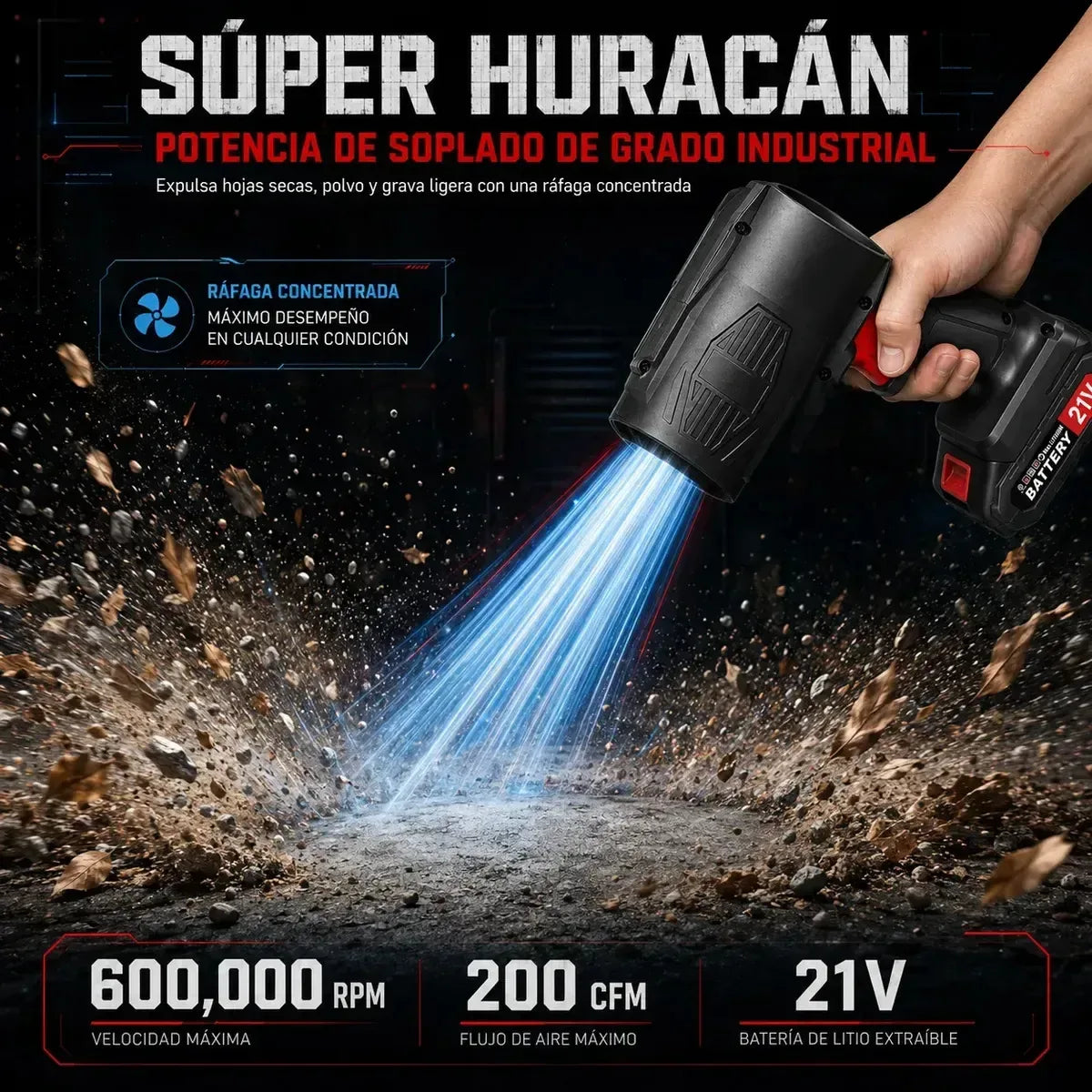 TurboBlow 21V con dos baterías